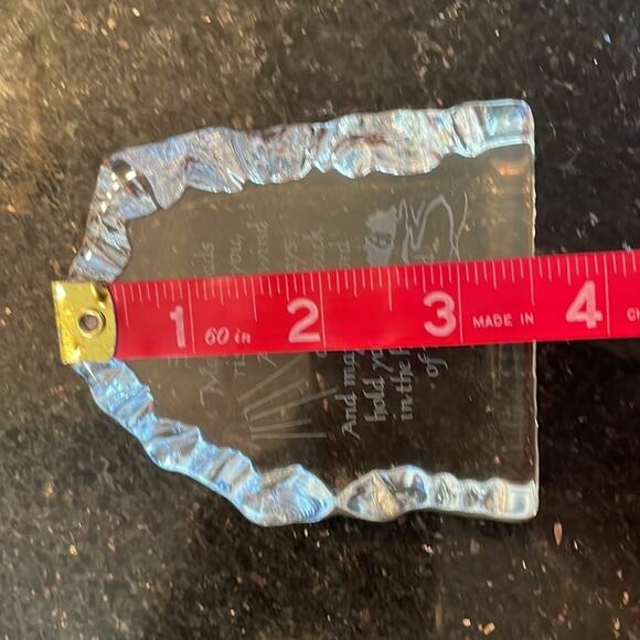 Hallmark Etched Decor Inspirational Prayer Quote Austrian Crystal Glass - Picture 8 of 9